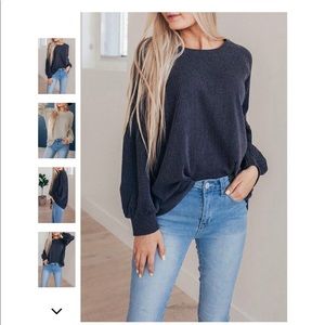 Charcoal grey long sleeve top